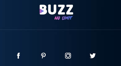 Les icônes qui mènent aux pages réseaux sociaux de Buzz No Limit